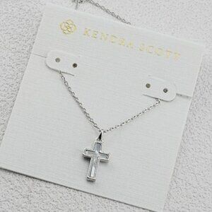 Kendra Scott Mother-of-Pearl Cross Silver Pendant Necklace